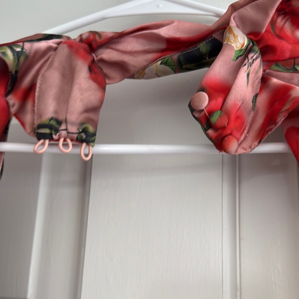 House of CB Red and Pink Floral Mini Dress - Picture 3 of 4
